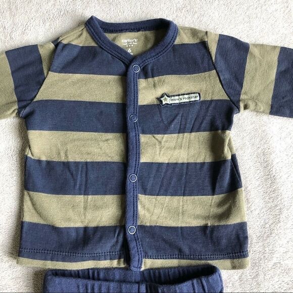 NWOT Carter’s Elephant hoody set & Stripe Snap Top Set - Picture 5 of 12
